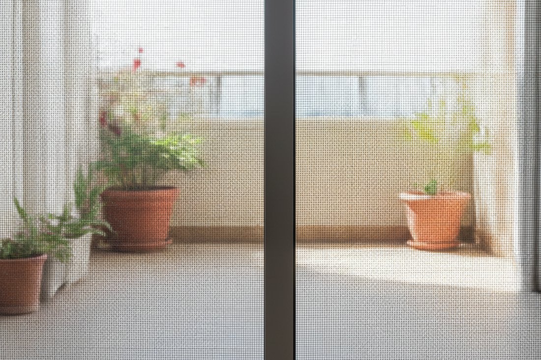 Mosquitera corredera con malla de fibra de vidrio en una puerta de balcón en Rubí